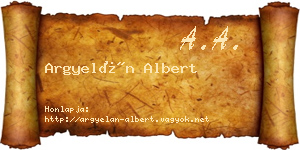 Argyelán Albert névjegykártya