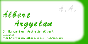 albert argyelan business card