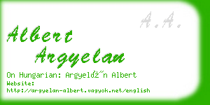 albert argyelan business card